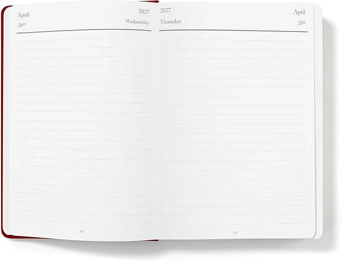 Wykeham's Executive 2026-27 Daily Journal Planner – Customization Available – Mid-Year Academic Diary – July 2026 to June 2027 (Personalized Crimson, 8.5"×5.5")