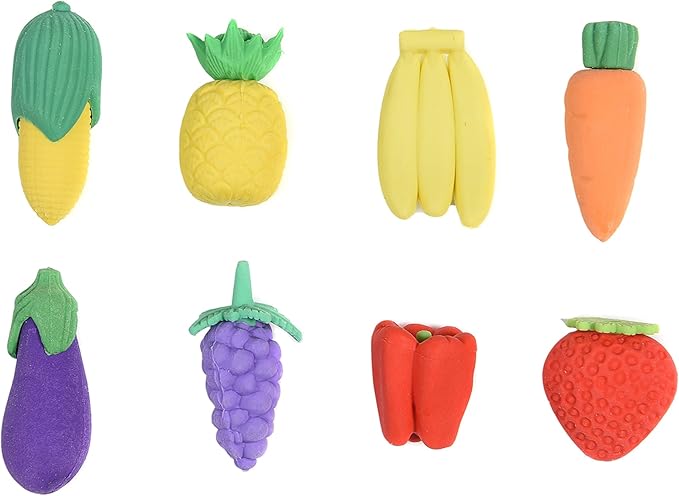 40 Pcs 3D Food Earsers, Cute Mini Fruit Vegetable Puzzle Erasers, Bulk Cool Fun Take Apart Erasers for Kids Boys Girls