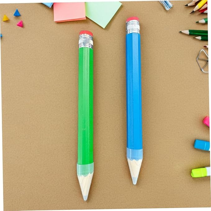 4pcs Colorful Jumbo Pencils Ergonomic Wooden Giant Pencils for Boy Girl Props for Drawing and Writing for Preschoolers and Kindergartens