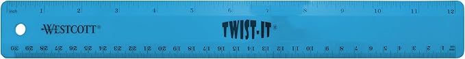 Westcott 12" Twist It Flexible Ruler, Assorted Colors