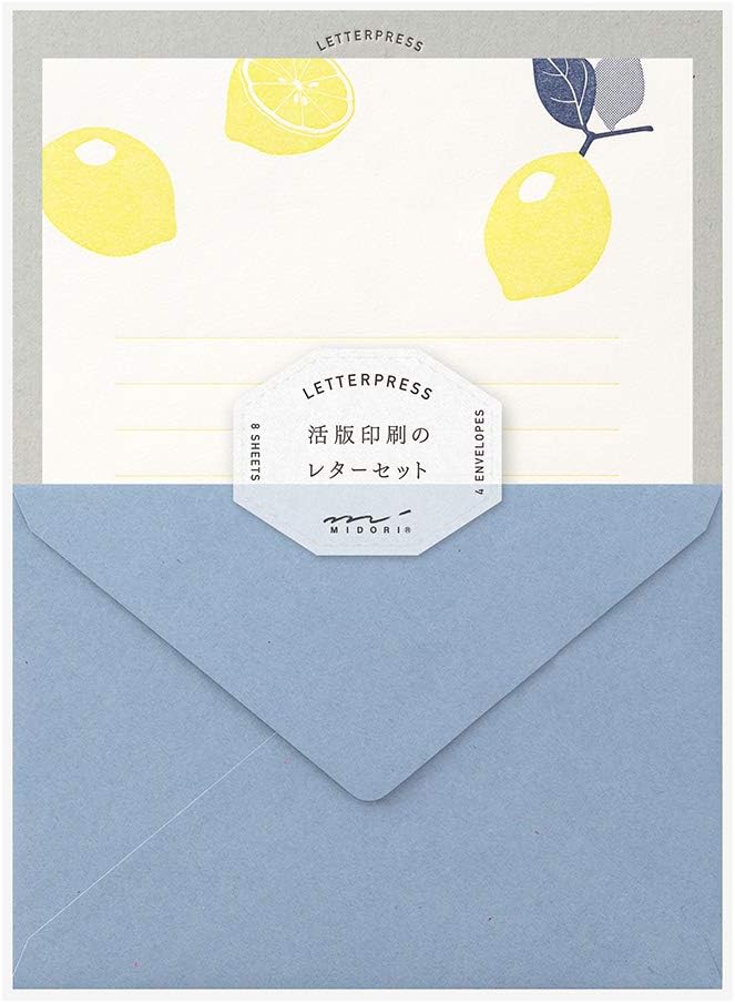 Midori Letterpress Lemons Letter Set