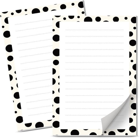 Lined Sticky Notes 4x6 in, 2 Pack Large Cute Notepads with Lines Self-Stick Note Pad, Funny Memo Pads Strong Adhesive for Office, Home Cute Polka Dots