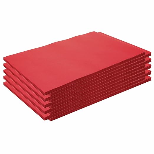 Colorations 12" x 18" Mediumweight Holiday Red Construction Paper - 500 Sheets, Bulk Pack Art Paper, Arts and Crafts, School Supplies, Drawing, Coloring, Painting, 3D Art