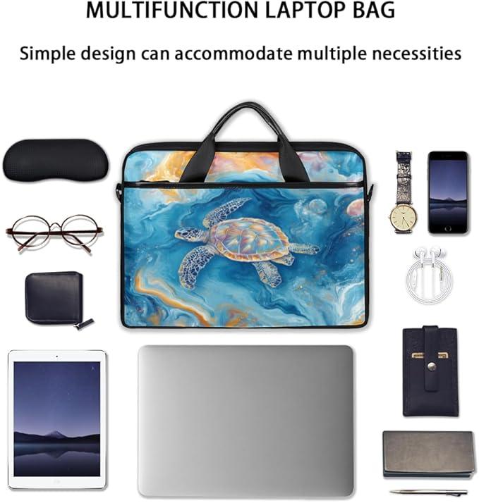 Sea Turtle Laptop Sleeve Case for 13-15 inch Computer Bag Protective Laptop Handle Bag for Women Men