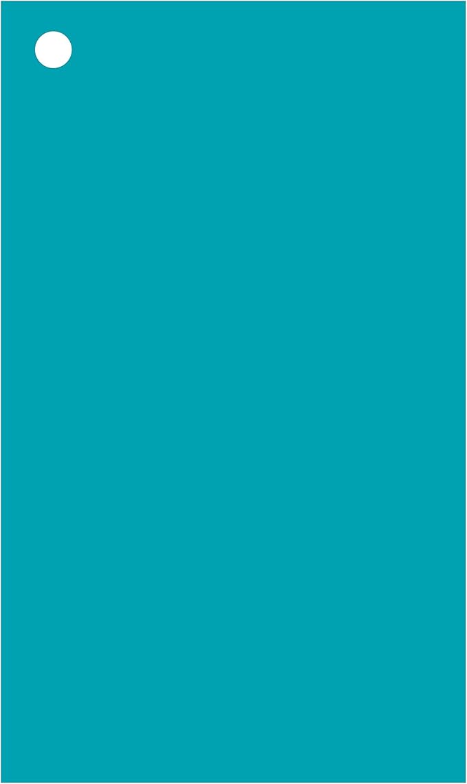 Colonial Cards: 150 Color Cardstock 3" x 5" Index Cards, Unruled with Corner 1-Hole Punched and 4 Binder Rings, Teal