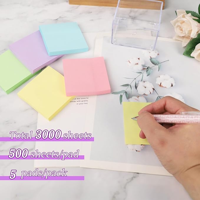 Buqoo Clear Silver Desktop Mmeo Holder Cute Acrylic Sticky Notes Dispenser 3.9×3.9 Inches Office Memo Pad Holder for Desk