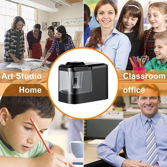 Heavy Duty Electric Pencil Sharpener, USB and Battery Powered, Best for Kids Students and Personal Use in Office School and Home by JinZeFa