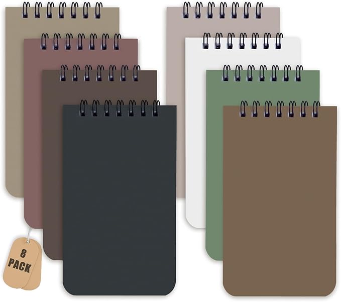 KTOJOY 8 Pack Small Pocket Notebook Small 3x5 Spiral Notepads With Lined Pages, Small Top Spiral Notebook Little Mini Memo Steno Note Pads for Outdoor Home Office College School