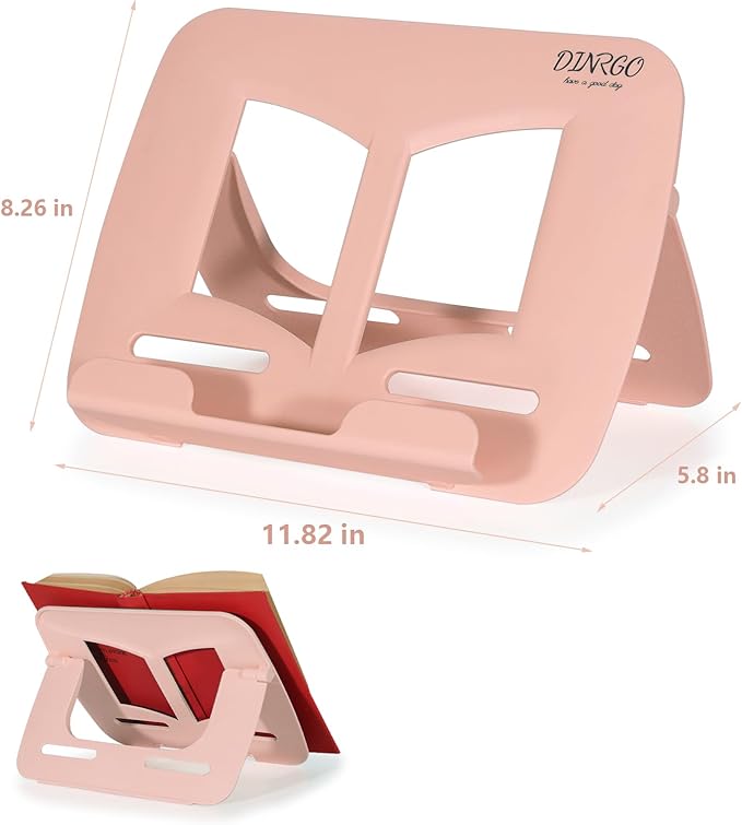 Book Stand, Music Stand, Book Holder, Portable Cookbook Stand, Book Stand for Reading, Recipe Book Holder, for Kids boy Girl, Back to School Supplies (11.82" * 8.26")