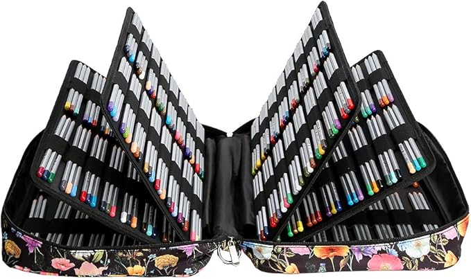 Lbxgap Portable Colored Pencil Case Holds 480 lots Pencils or 320 to 328 Gel Pens Large Capacity Pencil Organizer with Handle Strap Handy for Colored Pencils & Gel Pen