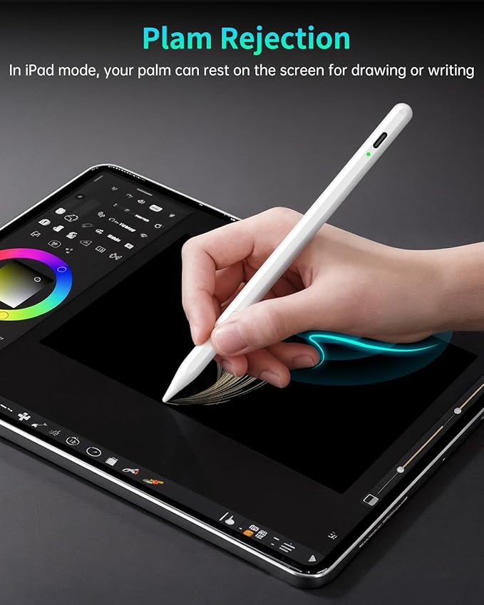 MEKO Universal Stylus Pen for Apple iPhone & Android & iPad, 2X Fast Charge Active Stylus Pencil for All Touch Screen, High Sensitivity Capacitive Stylus for Smartphone Apple Watch Tablet-White