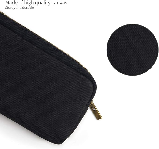 Pencil Pen Case, Canvas Pencil Pouch Big Capacity Pen Bag with Zipper Durable Stationary Storage Bag for Adult Students Officers