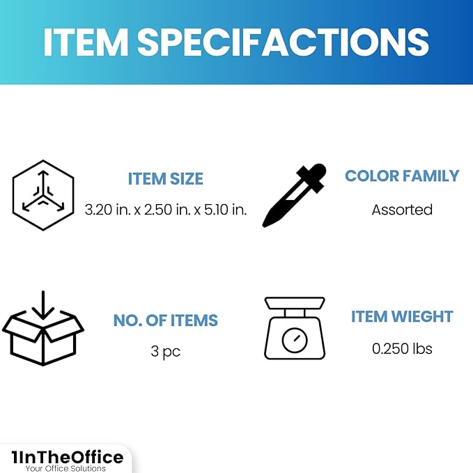 1InTheOffice Index Cards with Ring, Ruled Index Cards with Ring, 3" x5", 100 White Cards/Ring