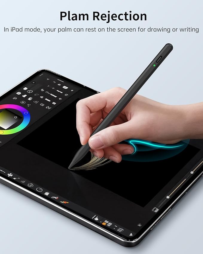 MEKO Universal Stylus Pen for Apple iPhone & Android & iPad, 2X Fast Charge Active Stylus Pencil for All Touch Screen, High Sensitivity Capacitive Stylus for Smartphone Apple Watch Tablet-Black