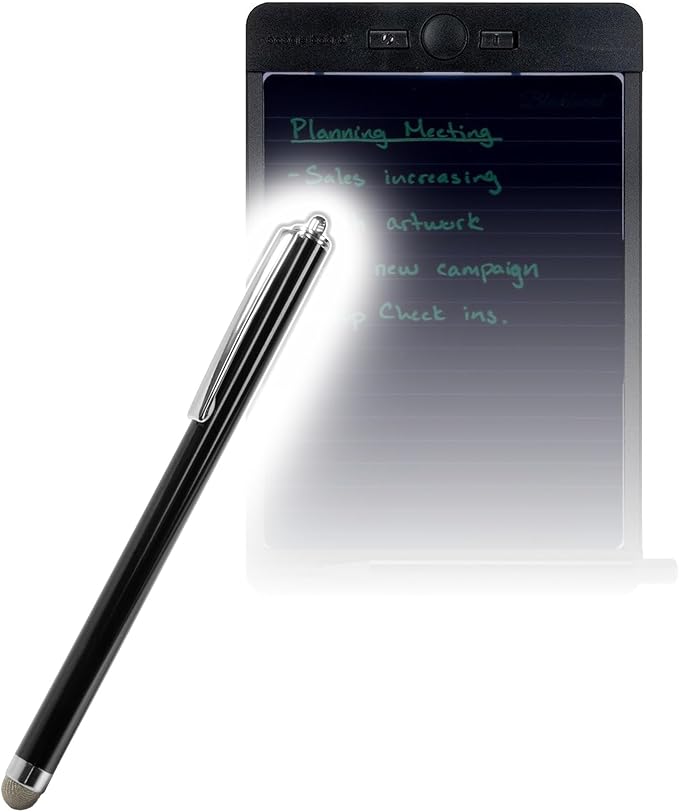 BoxWave Stylus Pen Compatible with Boogie Board Blackboard Smart Scan Reusable Notebook - EverTouch Capacitive Stylus, Fiber Tip Capacitive Stylus Pen - Jet Black