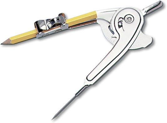 Charles Leonard Ball Bearing Compass with Golf Pencil, Up To 12 Inch Diameter, Silver, 12-Pack (77360)