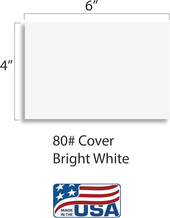 Index Cards, 4x6 Inches, Blank on Both Sides, White, 100 Count – Durable Cardstock for Note-Taking, Study, Flashcards, and Organization – Perfect for Students, Teachers, and Professionals – 1 Pack