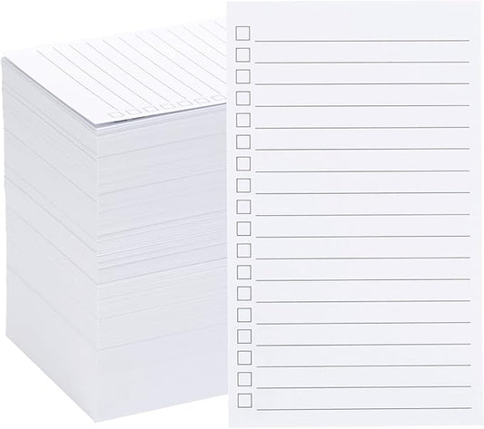 300 Pack Vertical Ruled Index Cards 3x5 with Check Boxes,Double Sided Ruled Note Card for To Do Checklists, Heavy Weight Flash Cards for Studying,School, Home and Office - White