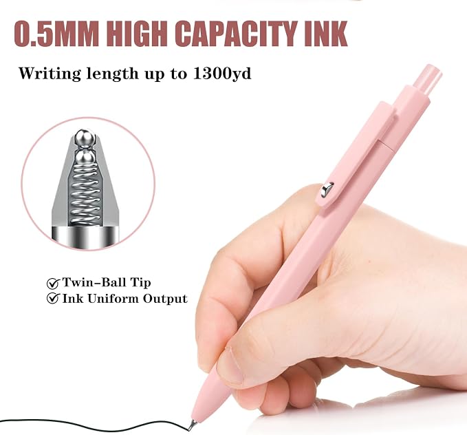 Vitoler Aesthetic Highlighters & Black Gel Pens 12 Pack,No Bleed | Fast Drying Pens for Teacher Nurse Bible Journaling Planner Mothers Day Gifts