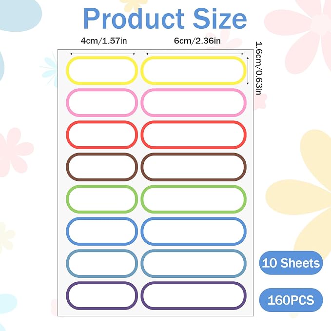 160 Pcs Name Labels for Kids Stuff Daycare, Name Tags Stickers | Self-Laminating Write-on Tag Stickers, Water Bottle Label, for School, & Home School Essentials