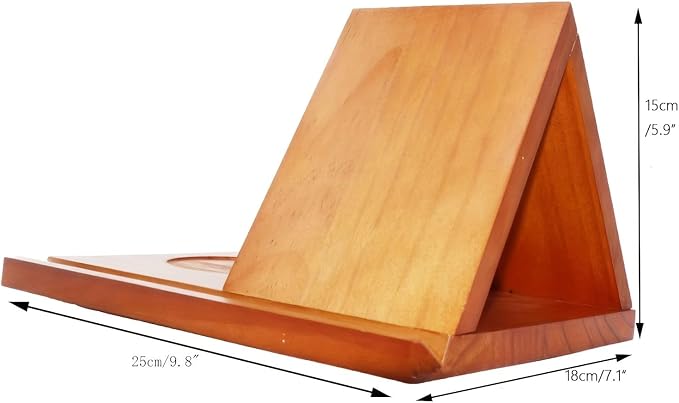 DIY Wooden Book Holder Stand with Drink Holder, Reading Rest Book Display for Desk, Bedside Gift for Book and Coffee Lovers- Original