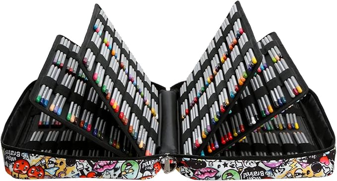 Lbxgap Portable Colored Pencil Case Holds 480 Slots Pencils or 320 to 328 Gel Pens Large Capacity Pencil Organizer with Handle Strap Handy for Colored Pencils & Gel Pen