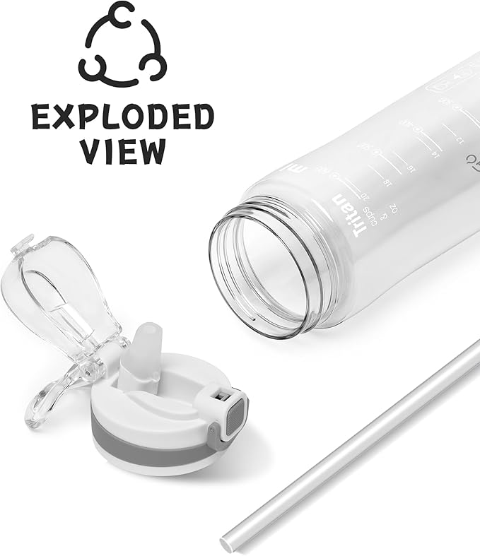 Opard Peak Water Bottle with Straw Cap, BPA-Free, Leak Proof Flip Top Bottle