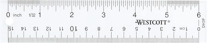 Westcott 10561 Acrylic Clear Ruler, 6 in