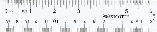Westcott 10561 Acrylic Clear Ruler, 6 in