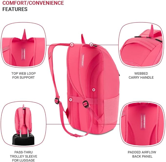 SwissGear 8118 Laptop Backpack, Fits up to 14-Inch Laptop, Pink