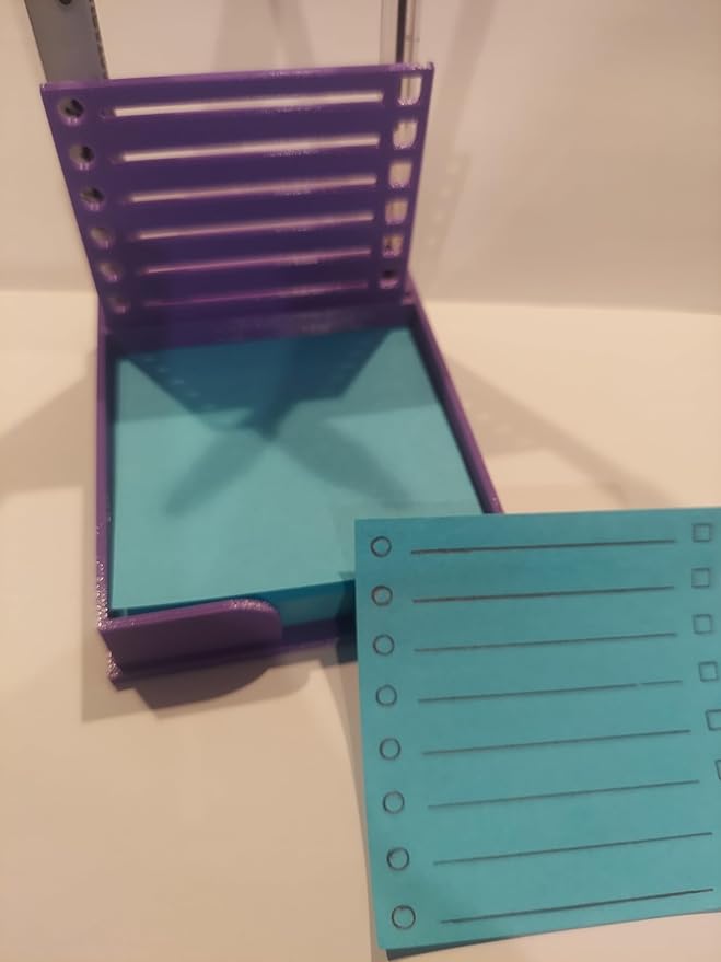 Generic Sticky Note Holder w/Stencil (Purple) - 4" x 3.5" - 1 Count