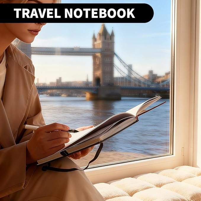 Heture Hardcover Notebooks, A5 Lined Journals Notebook for Writing 160 Pages, 8.2 x 5.5 inch, Classic Ruled Notebooks for College/Work/Travel (Lined-1 Pack, Black)
