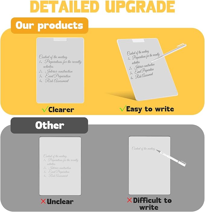 Portable Note Pad with Magnetic Pen & Eraser for Office Desk, Home, & School - Eco-Friendly Paperless Solution for Students Classroom Teacher Supplies