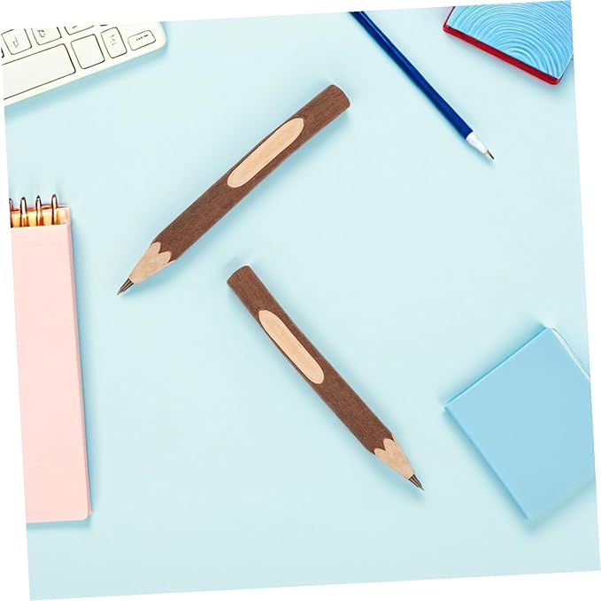 FUOYLOO 10pcs Natural Wooden Ballpoint Pens 13cm Biodegradable Tree Bark Design Portable Writing Supplies for Office and School Use