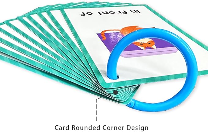 Lachilly Prepositions Flashcards: English Words, High Frequency, Beginning Reading, Kindergarten, Autism, Vocabulary Building, 10 Cards 18 Words