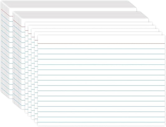 White Index Cards 5x7, Ruled Index Cards, Flash Cards for Studying, File Note Cards, Study Cards, Flash Cards, 100 Pcs Lined Index Flashcards for Office and School Supplies