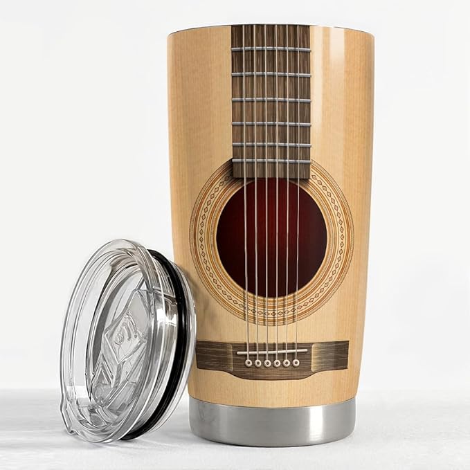 SANDJEST Guitar Tumbler Cup 20oz Guitarist Stainless Steel Insulated Tumblers Guitars Coffee Travel Mug Gift for Musician Players Guitar Lovers Gifts for Birthday Christmas