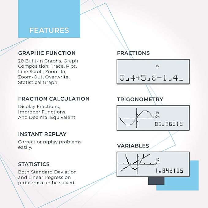 CATIGA Scientific Calculators with Graphic Functions, Graphing Calculators with Multiple Modes, Scientific Calculators for Students, High School or College Courses, Calculadora Cientifica, CS-121