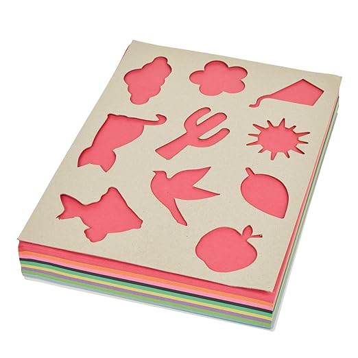 Colorations Lightweight Construction Paper, Value Pack, 10 Colors, 300 Sheets with Bonus Stencil, Everyday Use, Classroom Supplies, Daycare Supplies, Pre-School, at Home use