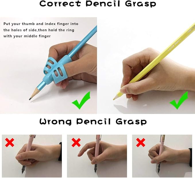 KOABBIT Pencil gripper kids/toddler handwriting aid tools for beginners,Pencil Holder for preschooler 2-4 Years learning to Write for Children's Training Pen Holding Posture Correction Tools(3 PACK)