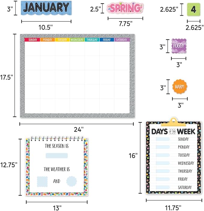 CTP Core Decor Pattern Play Calendar Set Bulletin Board Set Classroom Decorations (Creative Teaching Press 11112)