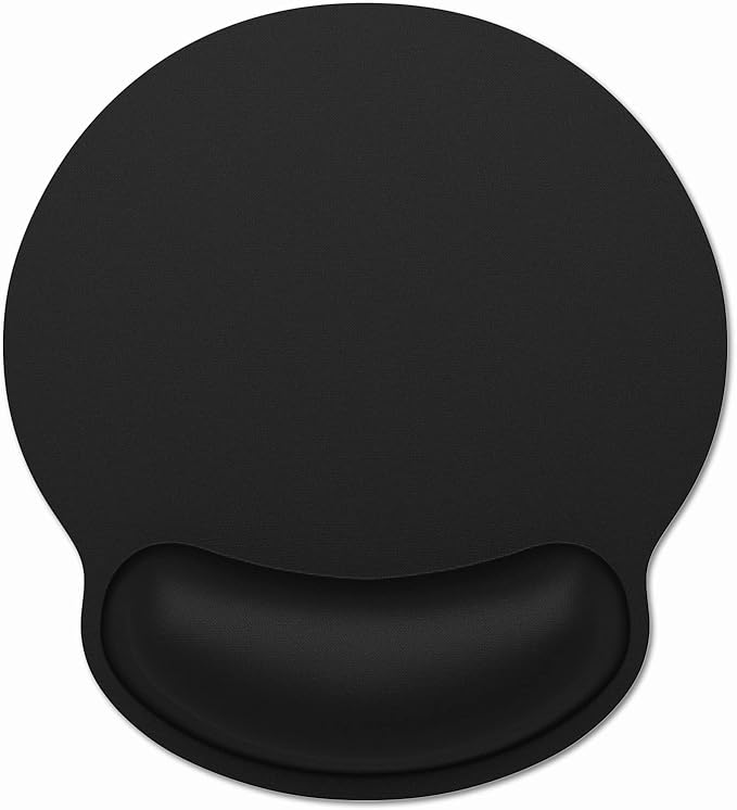 Dapesuom Ergonomic Mouse Pad with Wrist Support, Comfortable Memory Foam Wrist Rest for Easy Typing Pain Relief, Cute Computer Gaming Desktop Mouse Mat with Non-Slip Base for Laptop, Office, Jet Black