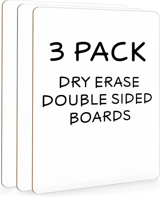 Scribbledo 3 Pack 9x12 Inch Small Dry Erase Boards, Mini Whiteboards Handheld Lapboards for Students, Home, Office, and Kitchen Use Dry Erase Board