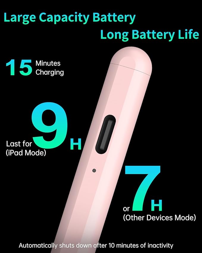 MEKO Universal Stylus Pen for Apple iPhone & Android & iPad, 2X Fast Charge Active Stylus Pencil for All Touch Screen, High Sensitivity Capacitive Stylus for Smartphone Apple Watch Tablet-Lihgt Pink