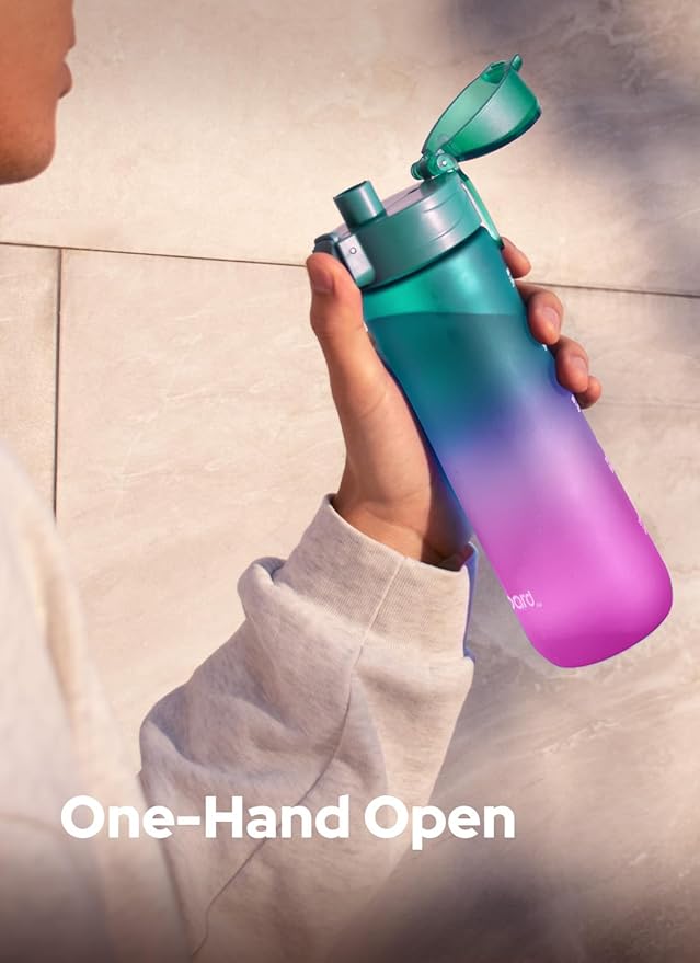 Opard Zip 20oz Plastic Water Bottle Dishwasher Safe, Leakproof Flip-Top Lid, BPA Free Tritan, Wide Mouth Reusable Kids Water Bottle for School Hiking Commuting Outdoor Travel and Gym