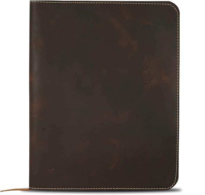 Large Size Journal Cover for hard cover notebook, Rustic Leather Journal Cover (8.5 x 11 inches), Full Grain Leather Journal Cover, Handmade (Brown)