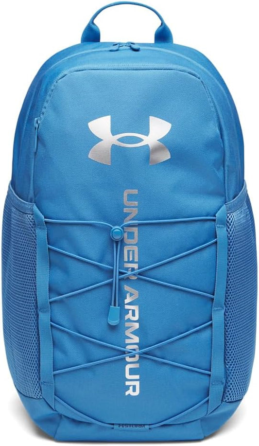 Under Armour Unisex Hustle Sport 6.0 Backpack, (430) Aegean Blue/Blackout Navy/Metallic Silver, One Size Fits Most