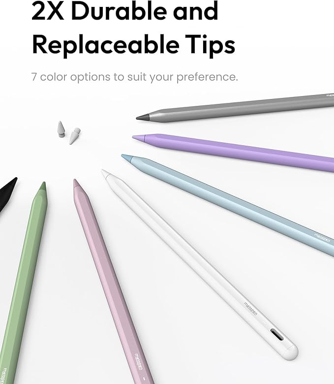 Metapen Pencil A8 for Apple iPad 2018-2026, (2X Faster Charge), Tilt Sensitivity, Pixel Precision, Stylus Pen for iPad 11/10/9/8/7/6th Gen, Pro 12.9/11/13-inch M4, Air 3/4/5/M2/M3, Mini 5/6th, Black