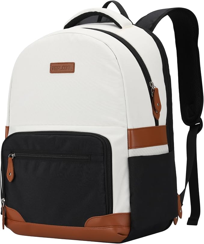 RealCool 15.6-17.3" Laptop Backpack, 31L Water Resistant Travel Bag | Independent frame opening, lightweight ,multi-compartments, ergonomic padded straps, luggage belt, for School,Business Trip