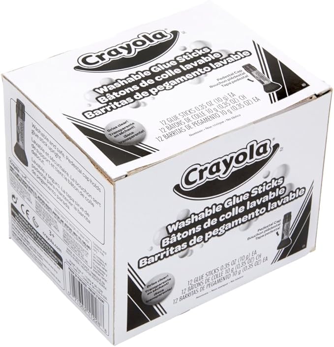 Crayola; Washable Glue Sticks; Art Tools; 12 ct.; Great for Classroom Projects